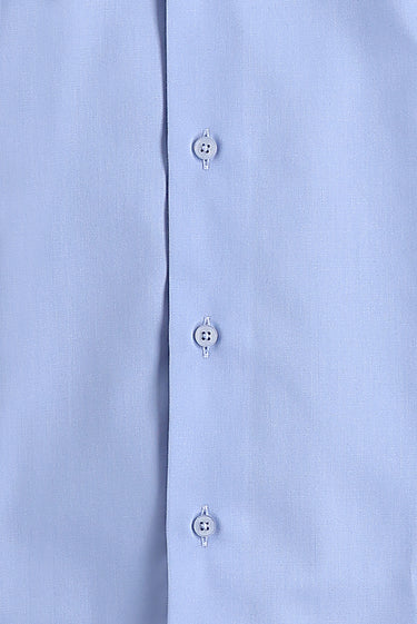 Açık Mavi Uzun Kol Slim Fit Dar Kesim Klasik Non Iron Pamuklu Gömlek