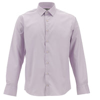 Lila Uzun Kol Slim Fit Dar Kesim Klasik Non Iron Pamuklu Gömlek