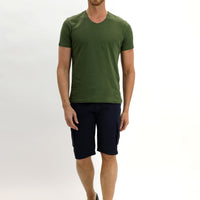Koyu Lacivert Slim Fit Dar Kesim Bermuda Şort