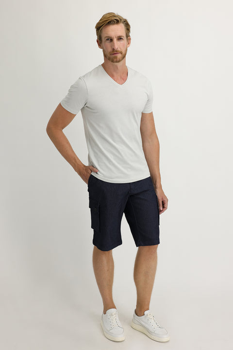 Koyu Mavi Relaxed Fit Rahat Kesim Bermuda Şort