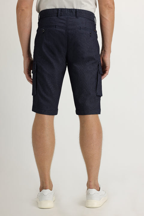 Koyu Mavi Relaxed Fit Rahat Kesim Bermuda Şort