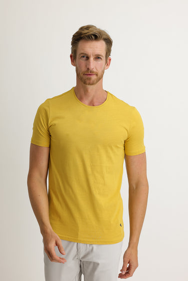 Safran Bisiklet Yaka Slim Fit Dar Kesim Pamuk Tişört
