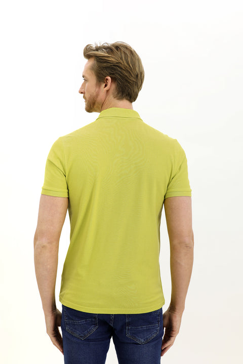 Lime Cepli Polo Yaka Regular Fit Nakışlı Pamuk Tişört