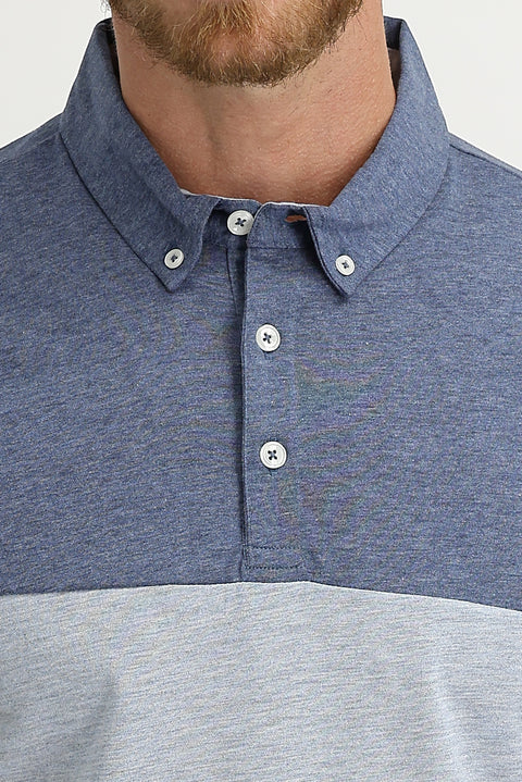 Orta Gri Polo Yaka Regular Fit Desenli Tişört