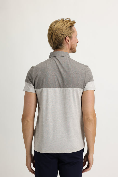 Açık Kahve Polo Yaka Regular Fit Desenli Tişört