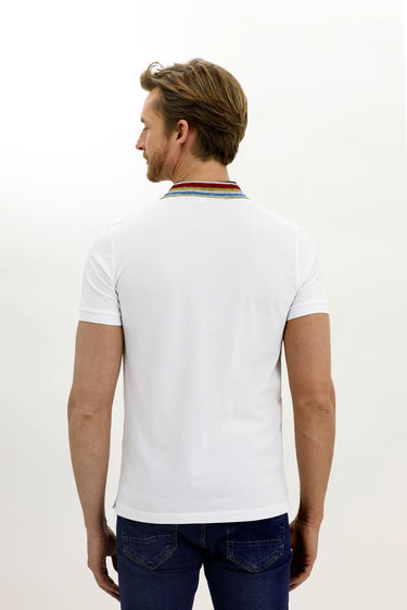 Beyaz Büyük Beden Polo Yaka Tişört