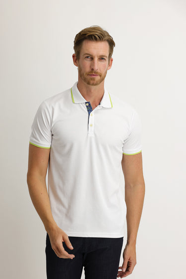 Beyaz Polo Yaka Regular Fit Tişört