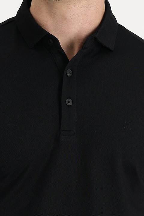 Siyah Polo Yaka Regular Fit Tişört