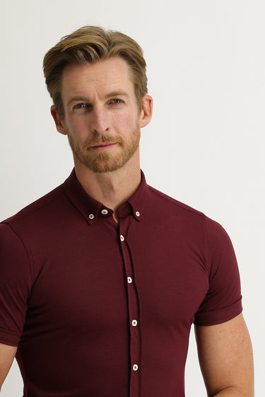 Şarap Bordo Polo Yaka Gömlek Tişört