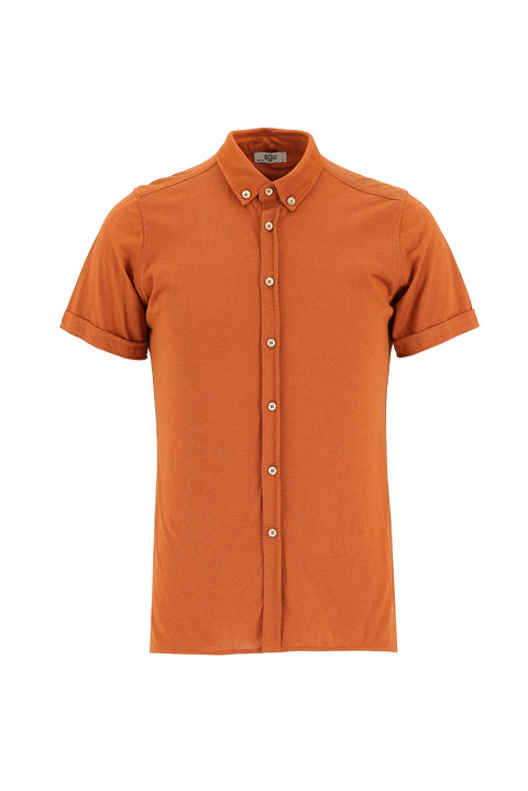 Tile-colored Polo Collar Shirt T-shirt