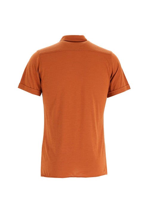 Tile-colored Polo Collar Shirt T-shirt