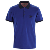 Su Mavisi Polo Yaka Slim Fit Dar Kesim Desenli Pamuk Tişört