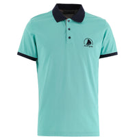 Mint Yeşili Polo Yaka Slim Fit Dar Kesim Desenli Pamuk Tişört