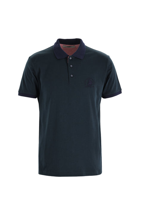 Nefti Polo Yaka Slim Fit Dar Kesim Desenli Pamuk Tişört