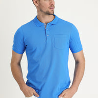 Mavi Polo Yaka Slim Fit Dar Kesim Pamuk Tişört