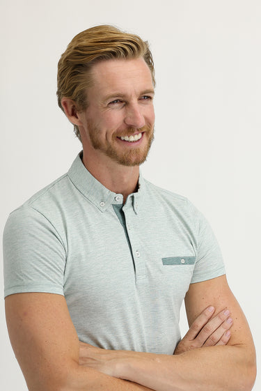 Çağla Yeşili Polo Yaka Slim Fit Dar Kesim Tişört