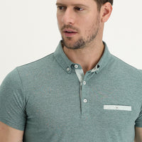 Su Yeşili Polo Yaka Slim Fit Dar Kesim Pamuklu Tişört