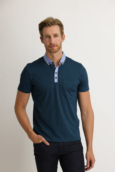 Zümrüt Yeşili Cepli Polo Yaka Slim Fit Dar Kesim Pamuklu Tişört