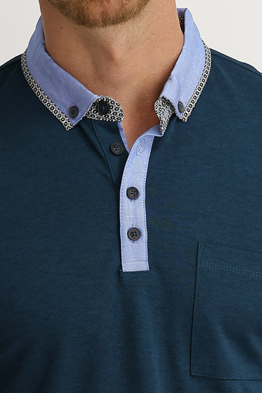 Zümrüt Yeşili Cepli Polo Yaka Slim Fit Dar Kesim Pamuklu Tişört