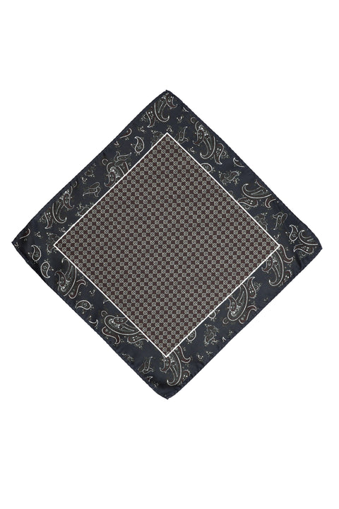 Dark Brown Patterned Handkerchief