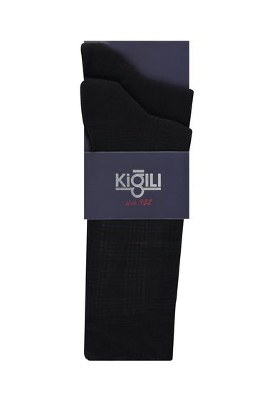 Siyah 2'li Desenli Çorap Seti