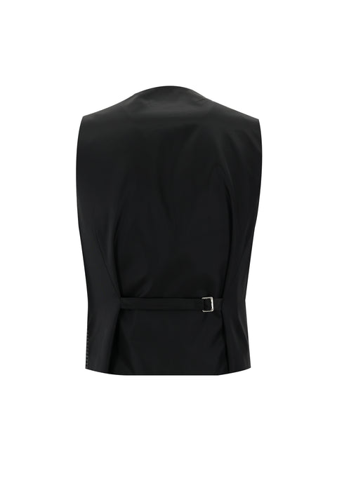 Siyah 7 Drop Slim Fit Dar Kesim Kombinli Yelekli Takım Elbise