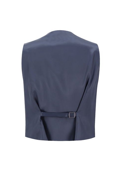Orta Lacivert 7 Drop Super Slim Fit Eksra Dar Kesim Yelekli Takım Elbise