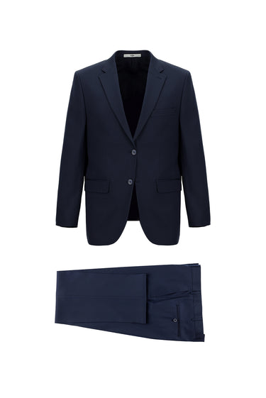 Orta Lacivert Slim Fit Dar Kesim Klasik Takım Elbise