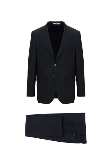 Siyah Lacivert Slim Fit Dar Kesim Klasik Takım Elbise