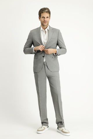 Orta Füme 7 Drop Slim Fit Dar Kesim Takım Elbise