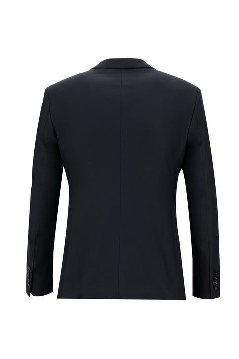 Siyah Lacivert 7 Drop Super Slim Fit Eksra Dar Kesim Yelekli Takım Elbise