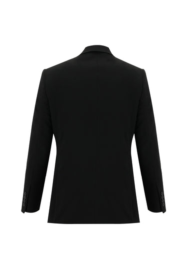 Siyah Slim Fit Dar Kesim Yünlü Klasik Takım Elbise