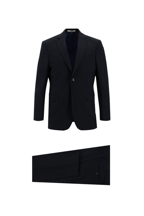 Koyu Lacivert 6 Drop Regular Fit Standart Kesim Yünlü Takım Elbise