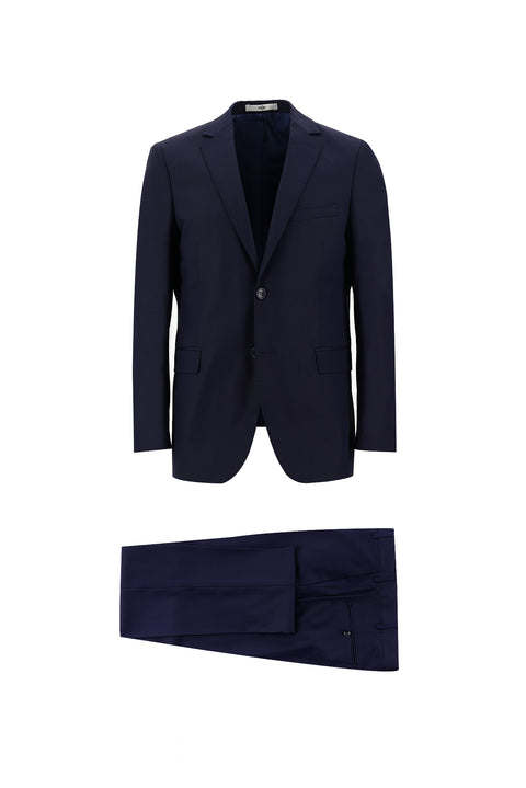 Koyu Lacivert 6 Drop Regular Fit Standart Kesim Desenli Takım Elbise