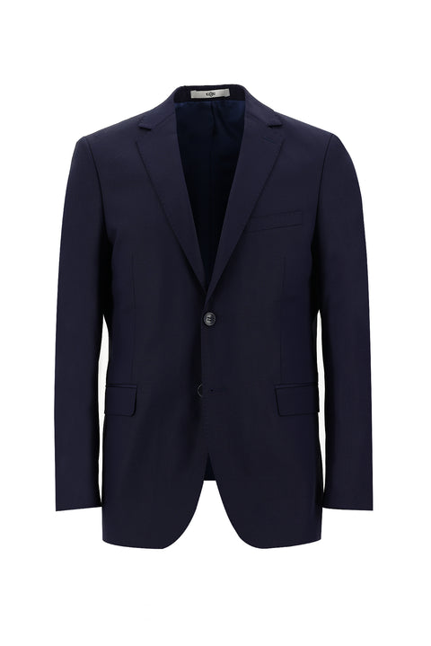 Koyu Lacivert 6 Drop Regular Fit Standart Kesim Desenli Takım Elbise