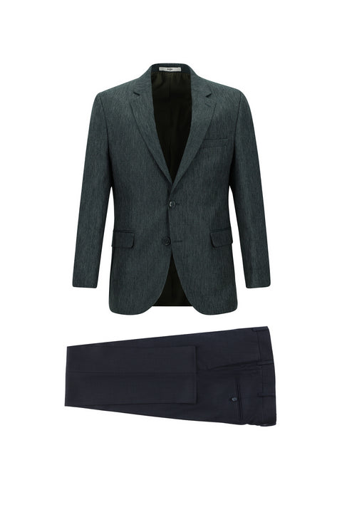 Siyah 7 Drop Slim Fit Dar Kesim Kombinli Takım Elbise