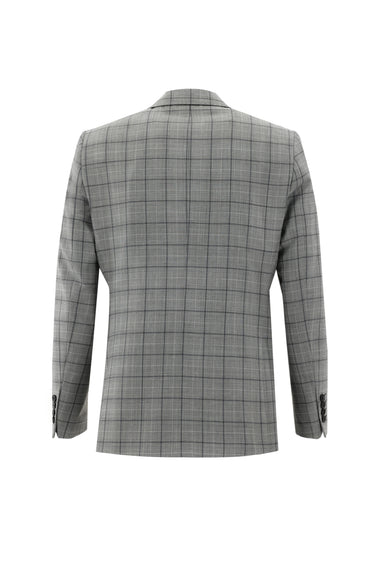 Orta Gri Regular Fit Yünlü Kombinli Yelekli Takım Elbise