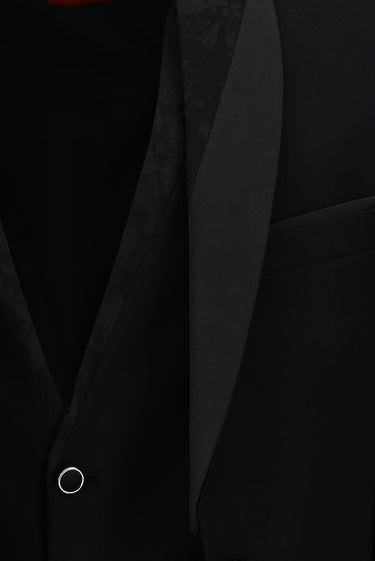 Siyah Slim Fit Dar Kesim Şal Yaka Yelekli Smokin & Damatlık