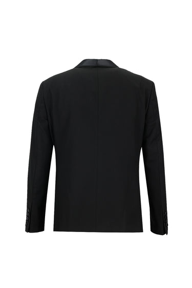 Siyah Slim Fit Dar Kesim Şal Yaka Yelekli Smokin & Damatlık