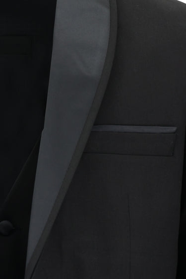 Siyah Slim Fit Dar Kesim Şal Yaka Yelekli Smokin & Damatlık