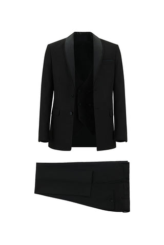 Siyah 7 Drop Slim Fit Dar Kesim Smokin & Damatlık