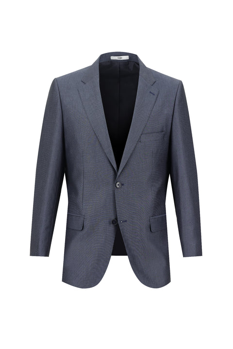 Koyu Mavi 4 Drop Relaxed Fit Rahat Kesim Desenli Takım Elbise