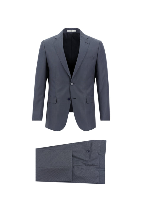 Açık Lacivert 6 Drop Regular Fit Standart Kesim Desenli Takım Elbise