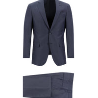 Orta Lacivert 6 Drop Regular Fit Standart Kesim Desenli Takım Elbise
