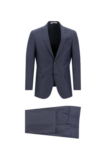 Orta Lacivert Regular Fit Klasik Desenli Takım Elbise