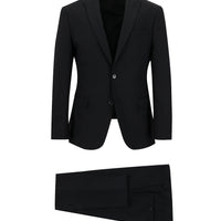 Siyah 7 Drop Super Slim Fit Eksra Dar Kesim Fit Çizgili Takım Elbise