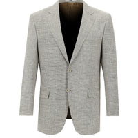 Light Beige 4-Drop Relaxed Fit Classic Patterned Jacket