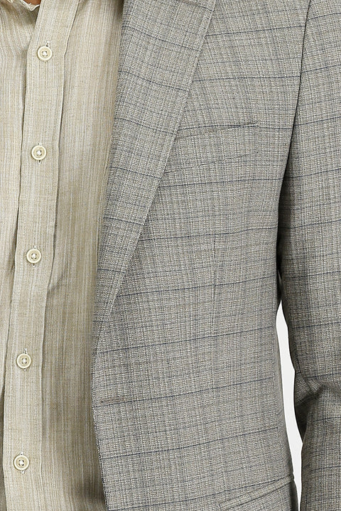 Medium Beige 6 Drop Regular Fit Plaid Jacket