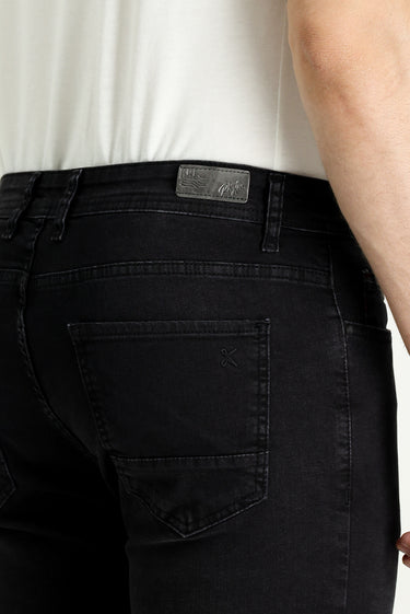 Siyah Slim Fit Dar Kesim Likralı Denim Pantolon