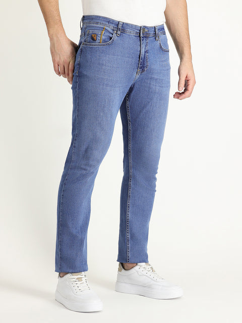 Açık Mavi Slim Fit Dar Kesim Likralı Denim Pantolon